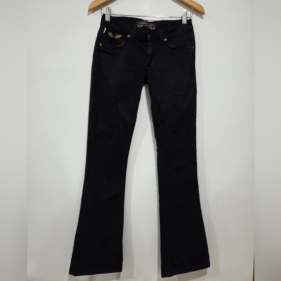 Robins Jeans Women’s Black Marilyn Gold Wings Jeans Size 27 - Picture 1 of 11